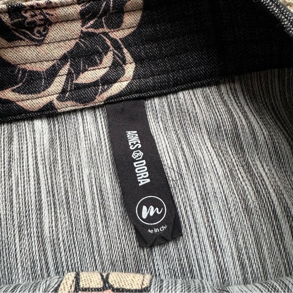 Agnes & Dora Gray and Pink A-Line Snap Front Skirt - Picture 6 of 7